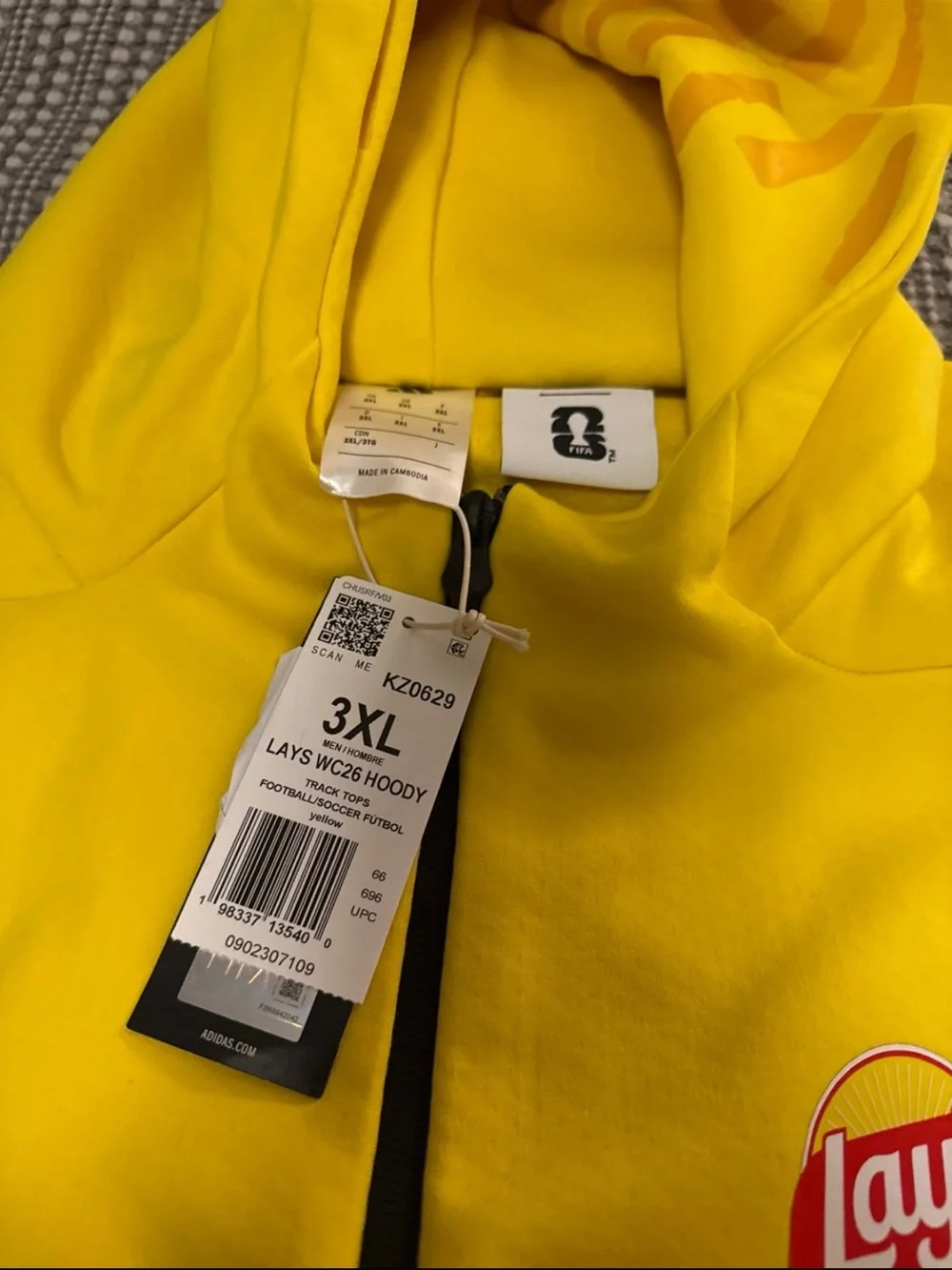 NWT Adidas FIFA World Cup 26 yellow full zip men’s 3XL